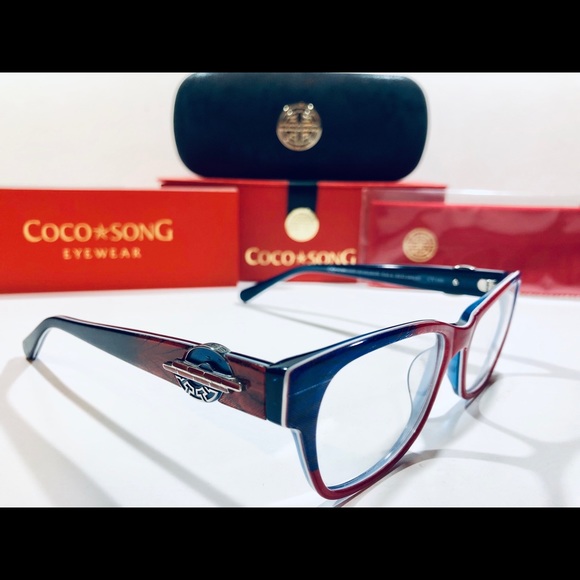 Coco Song Eyeglasses SUNSET HORIZON Red/Blue Frame Glasses